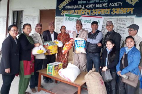 हरियाली सहकारीद्धारा अनाथ आश्रममा खाध्यान्न प्रदान