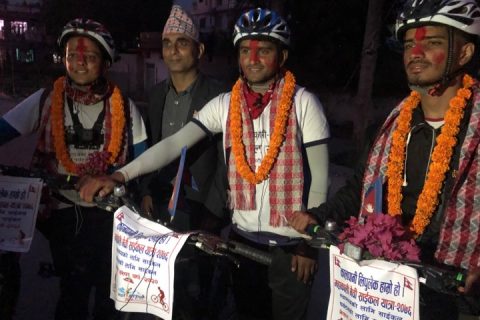 महाकाली–मेची साईकल यात्री रुपन्देहीमा