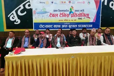 रोट्रयाक्ट डाउनटाउनद्धारा टेवल टेनिसको आयोजना