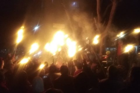 सिमा बचाउन अर्घाखाँचीमा मसाल जुलुस प्रदर्शन