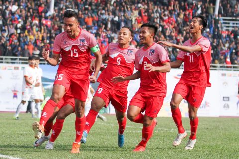 नेपालले १३ औं सागको पुरुष फुटवलको फाइनल खेलमा आज भुटानको सामना गर्दै