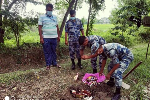सशस्त्र प्रहरी बल कृष्णनगरद्वारा औषधी नष्ट