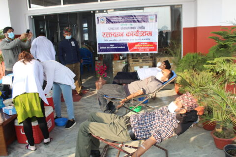 तिलोत्तमामा प्लाजमा संकलनको लागि रक्तदान
