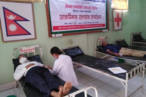 मौज्दात कम भएपछि बुटवलमा आकस्मिक रक्तदान