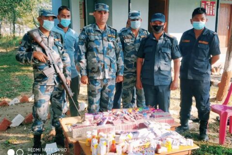 वि. ओ. पी. भिल्मी (कपिलवस्तु )द्वारा पटका र अबैध औषधी नष्ट