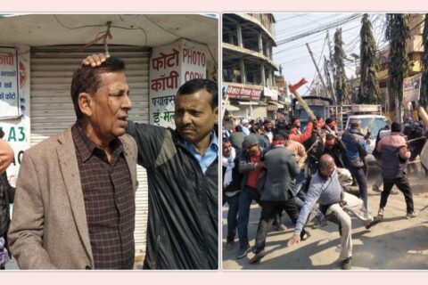 जनकपुरमा बन्दकर्ता र प्रहरीबीच झडप, प्रहरीद्वारा हवाई फायर