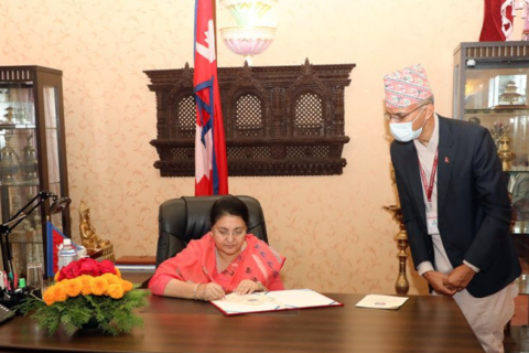 विपद् जोखिम न्युनिकरणमा विशेष ध्यान दिन राष्ट्रपतिको आग्रह