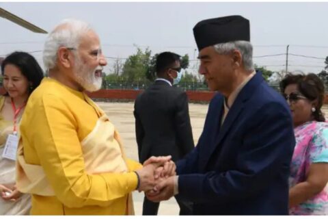 भारतीय प्रधानमन्त्री नरेन्द्र मोदि लुम्बिनीमा