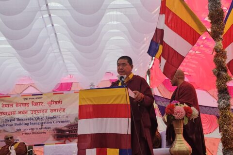 लुम्बिनीमा मौलिकता झल्किने नेपाल थेरवाद विहार उदघाटन