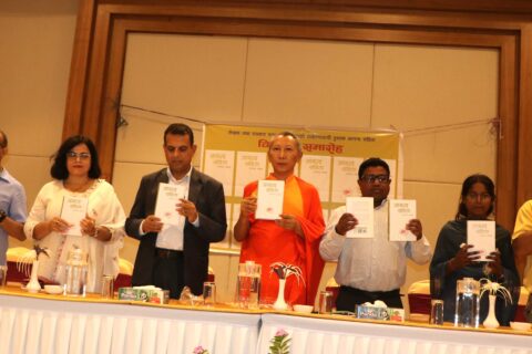 पुस्तक ‘आनन्द संहिता’ को बुद्धजन्मस्थल लुम्बिनीमा विमोचन