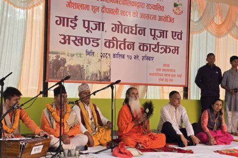 बुटवलको नन्दिनी गौशालामा गाई, गोवर्धन पुजा र अखण्ड किर्तन