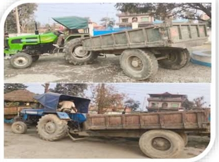 नदिजन्य पदार्थ चोरीमा संलग्न सवारी साधन प्रहरी नियन्त्रणमा