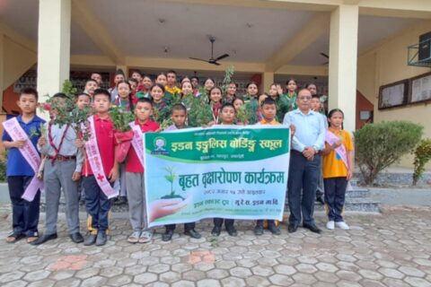 असार १५ मा इडन इङ्लिस बोर्डिङ स्कुलद्वारा वृक्षारोपण