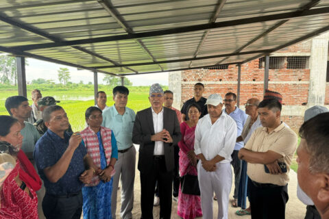 अर्थमन्त्री विष्णु प्रसाद पौडेलले तिलोत्तमा नगरपालिकाका योजनाहरुको स्थलगत  अनुगमन