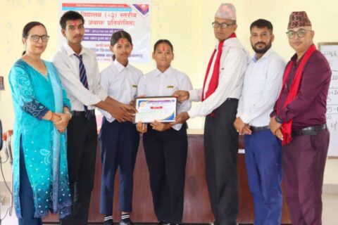 अन्तर विद्यालय हाजिरी जवाफ प्रतियोगितामा भगलापुर मा.वि. प्रथम