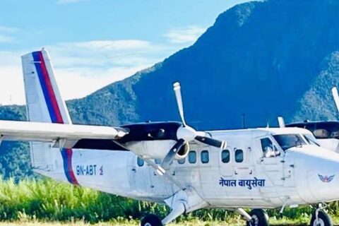 गुल्मीको रेसुङ्गा विमानस्थलमा झन्डै डेढ महिनामा पुनः हवाई उडान सुरु , हप्तामा एक दिन मात्र उडान हुने