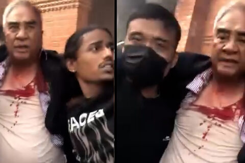 आन्दोलनकारीको आक्रमणमा देउवा दम्पत्ती घाइते