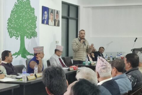 महामन्त्री थापाले केन्द्रीय समितिमा प्रस्तुत गरे कांग्रेस महाधिवेशन कार्यतालिका