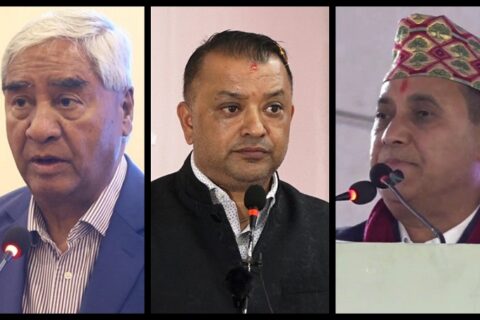 कांग्रेसका सभापति देउवा र दुई महामन्त्रीबीच छलफल चल्दै