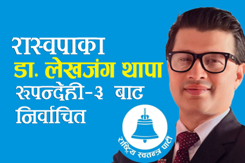 रूपन्देही ३ मा रास्वपाका थापा ५० हजार बढी मतान्तरले विजयी